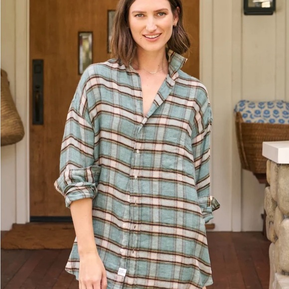 Frank & Eileen Tops - Frank & Eileen Green Sand Plaid Shirley Button Down Shirt